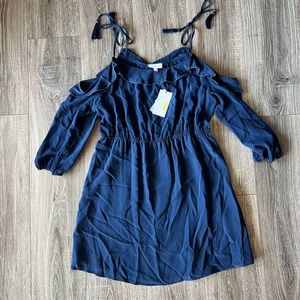 A loves A silk cold shoulder dress large NWT